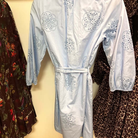 Zara Light Blue Embroidered Dress - Picture 5 of 6